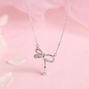 NEW 925 STERLING SILVER PLATED BOW NECKLACE
